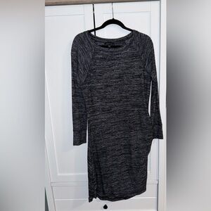 BANANA REPUBLIC Charcoal Long Sleeve Dress, Size L